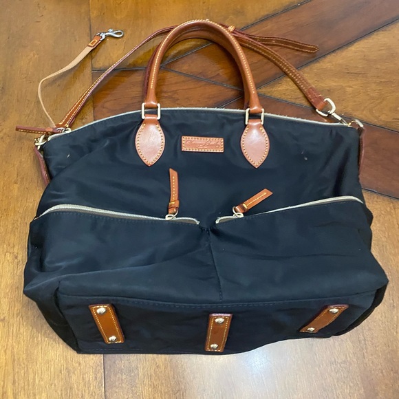 Dooney & Bourke Handbags - Dooney & Bourke nylon Black &leather Brown handle,Shoulder Bag
